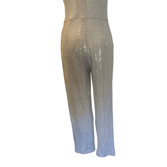 Sequin Silver Wide Leg Jumpsuit - Picture 13 of 13